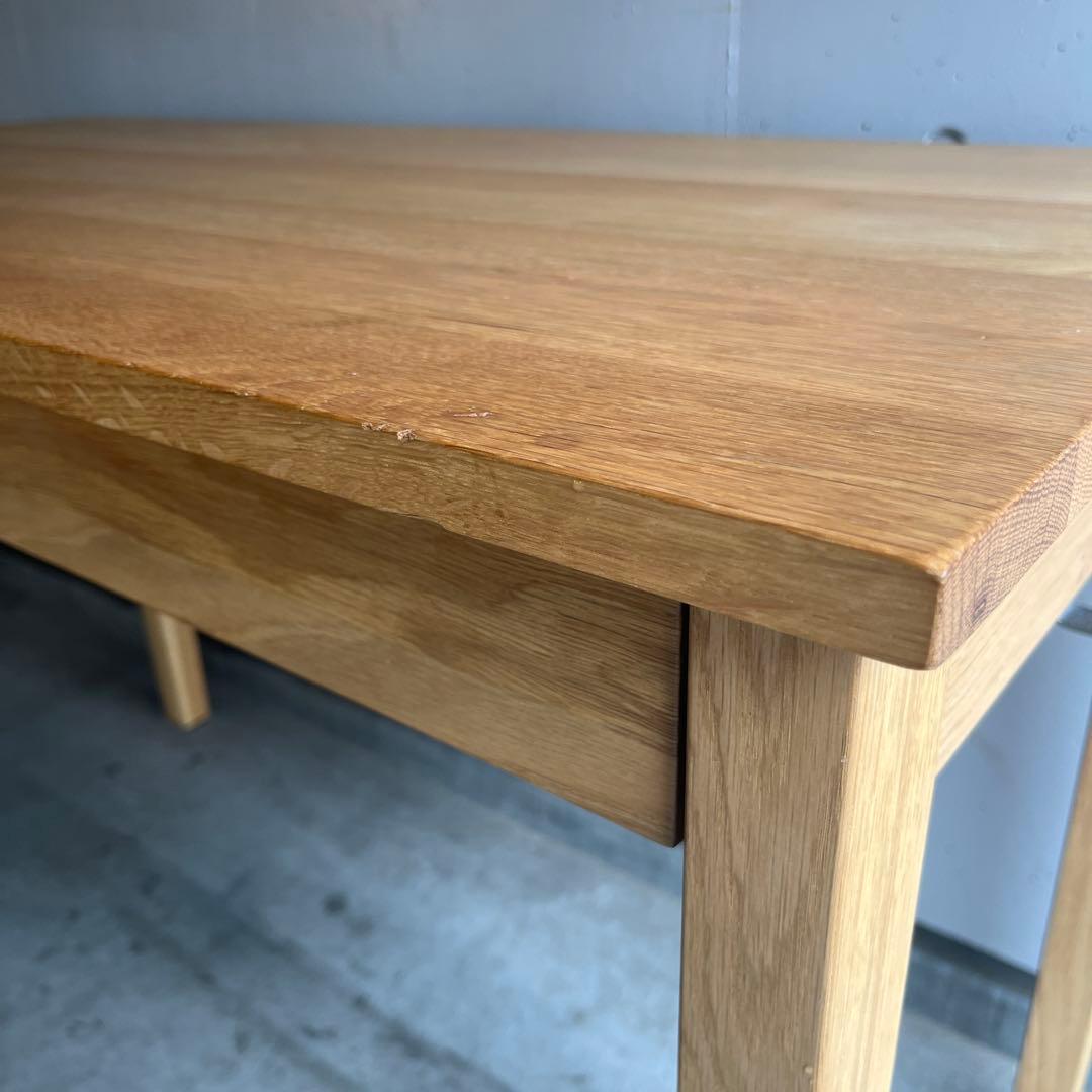 美品★無印 無垢材デスク（引出付）・オーク材