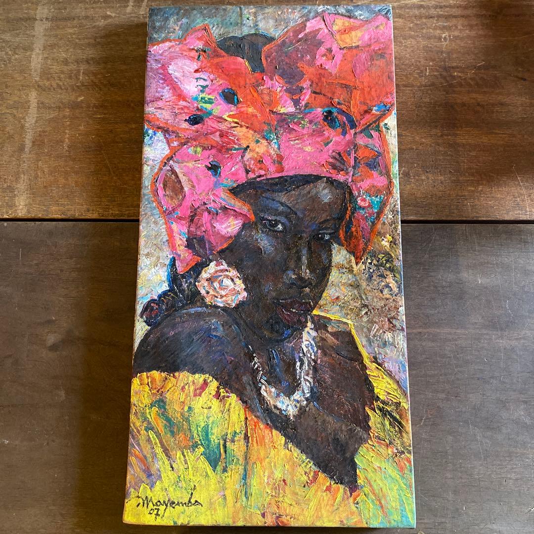 絵画　アート　美術作品　アフリカの女性