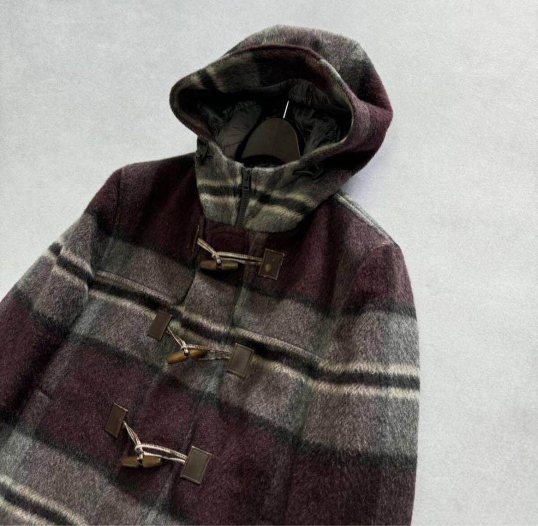 ☆ Herno チェック柄 シャギーニット 中綿 ジャケット 48 アウター