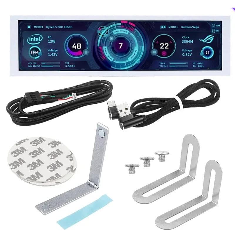 TURZX 8.8インチ USB接続 スマートスクリーン　小型モニター　ホワイト