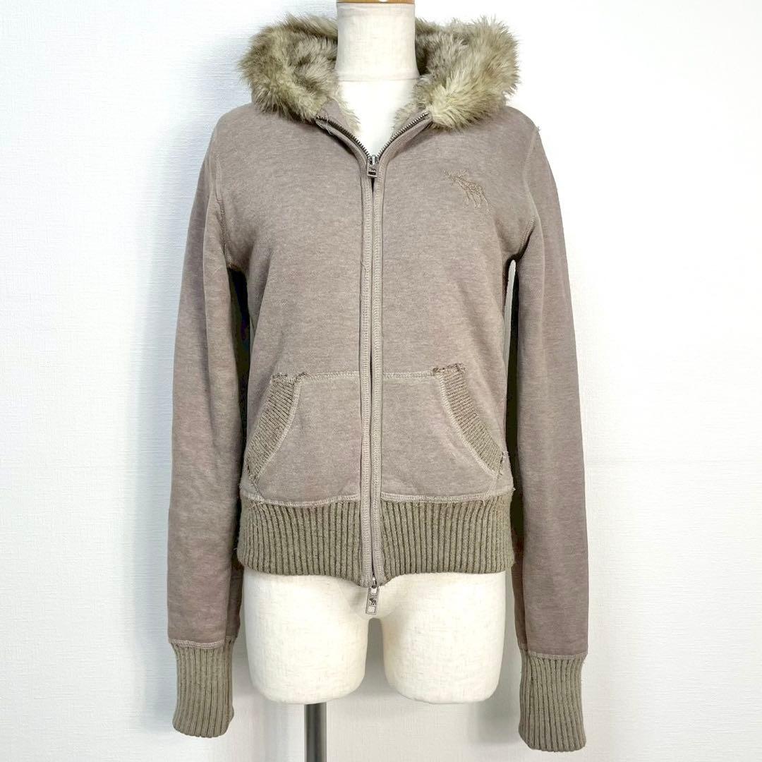 y2k❤️ 00s Abercrombie & Fitch ファー ジップパーカー