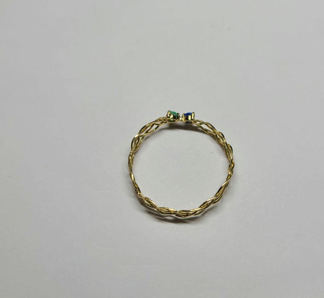 素晴らしい煌めきのリボンさん★パライバトルマリン&アウイナイト18金編み込み★