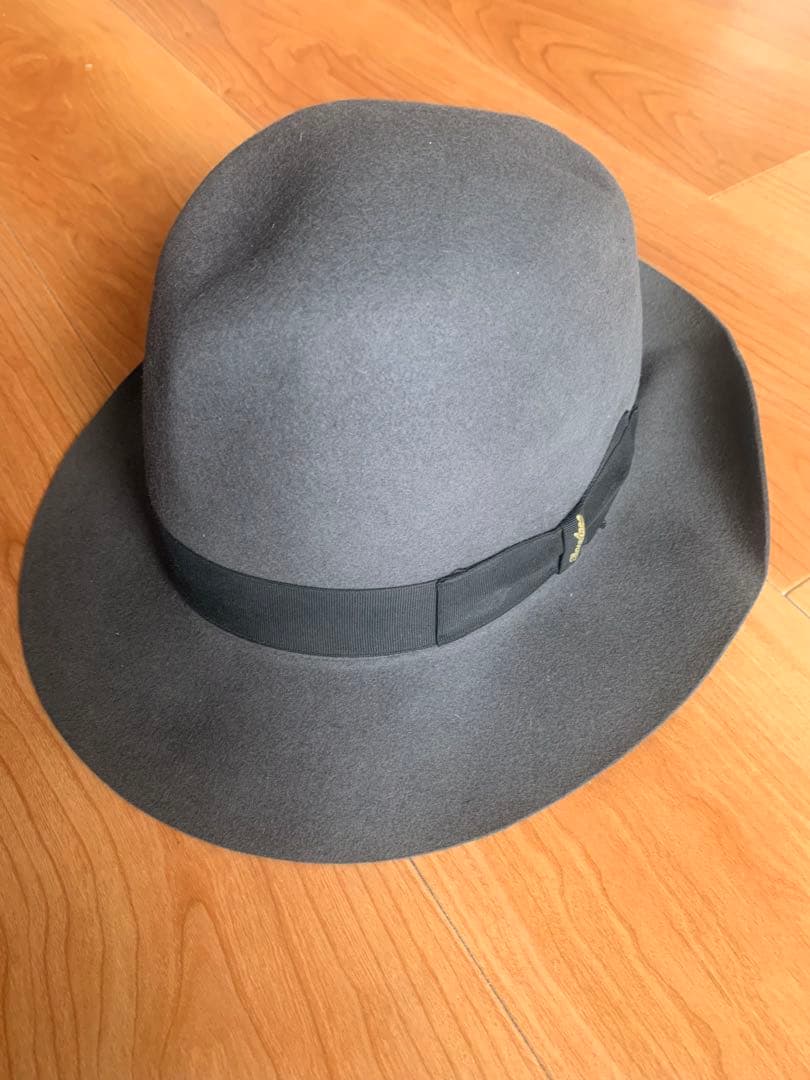 Borsalino ボルサリーノ★グレー★サイズ62★ウールハット★銀座トラヤ