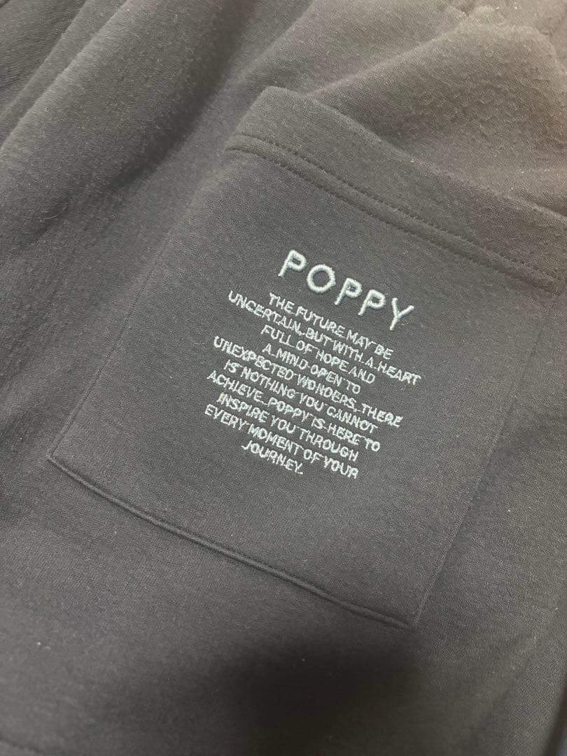 【POPPY】layered-like bonding pants (navy)