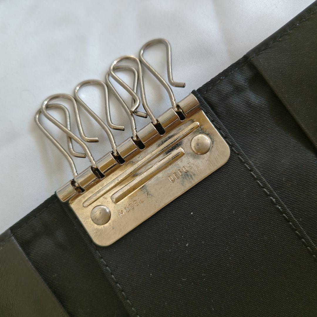 美品　PRADA ブラック ナイロン 6連 キーケース　箱付き 三角ロゴプレート