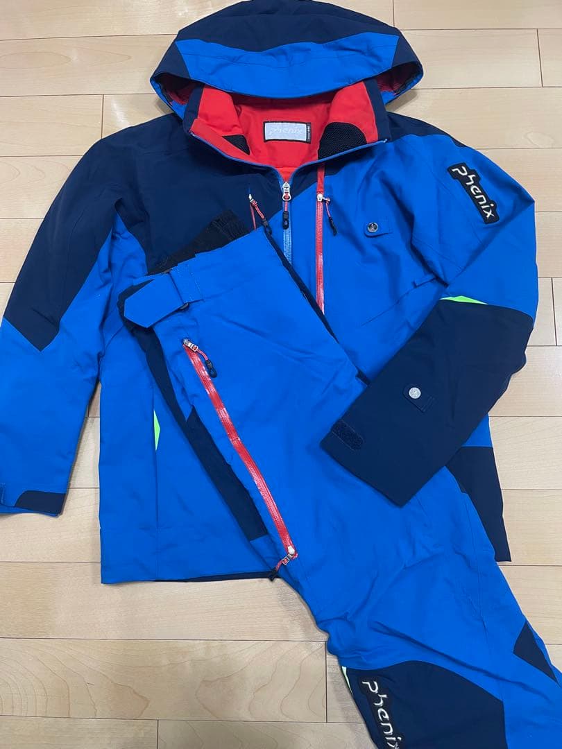 【美品】phenix スキーウェア 男性用　ブルー/ネイビー　Mサイズ