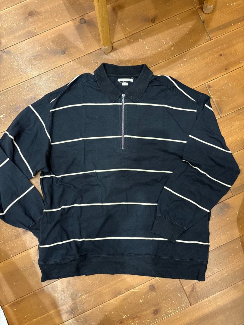 C/NP ボーダー ハーフジップ カットソー