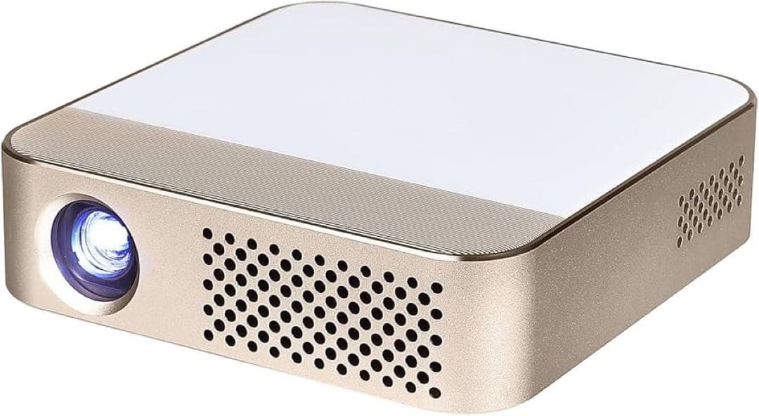 プロジェクター　小型　ポータブル　 三脚付き　天井投影 シャンパンゴールド