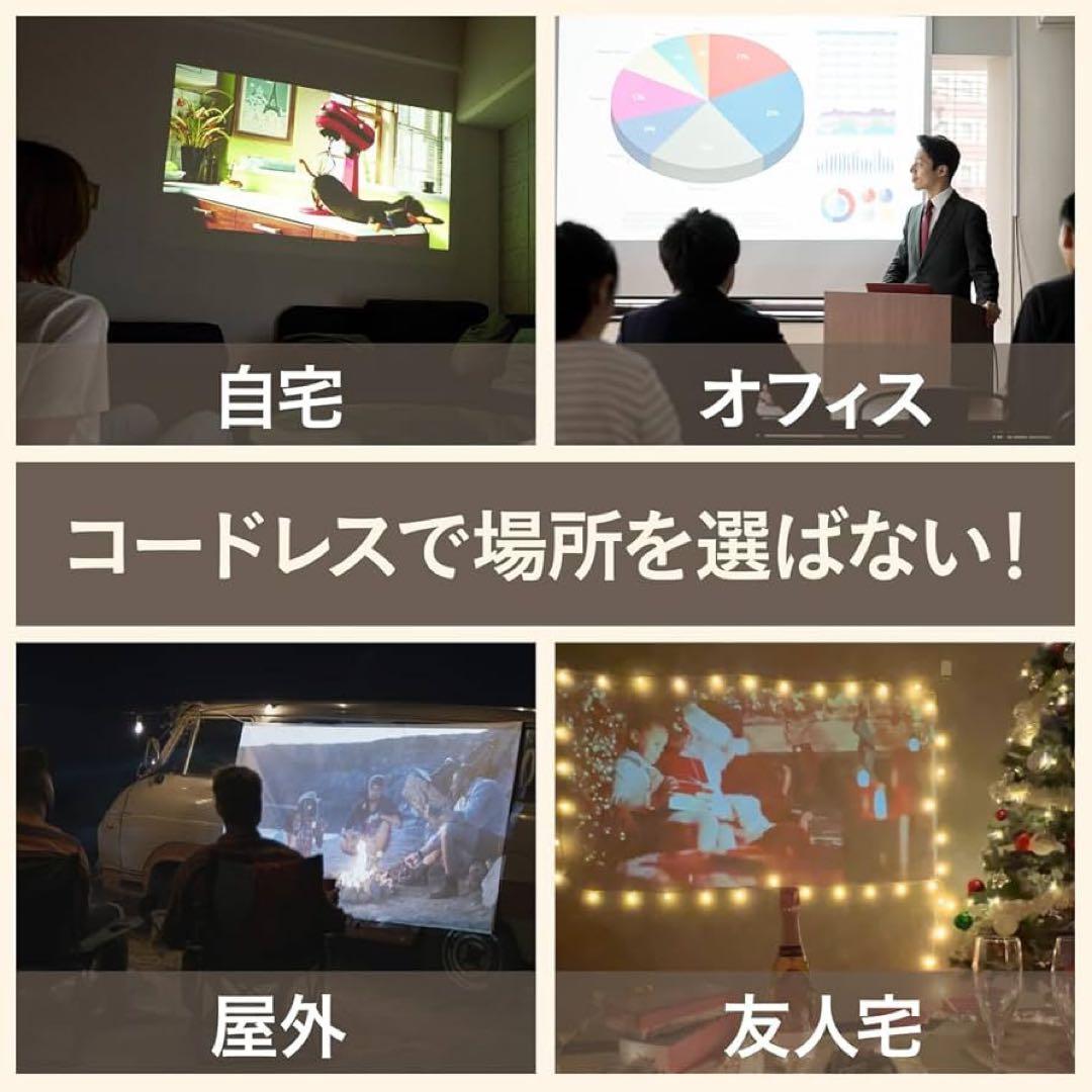 プロジェクター　小型　ポータブル　 三脚付き　天井投影 シャンパンゴールド