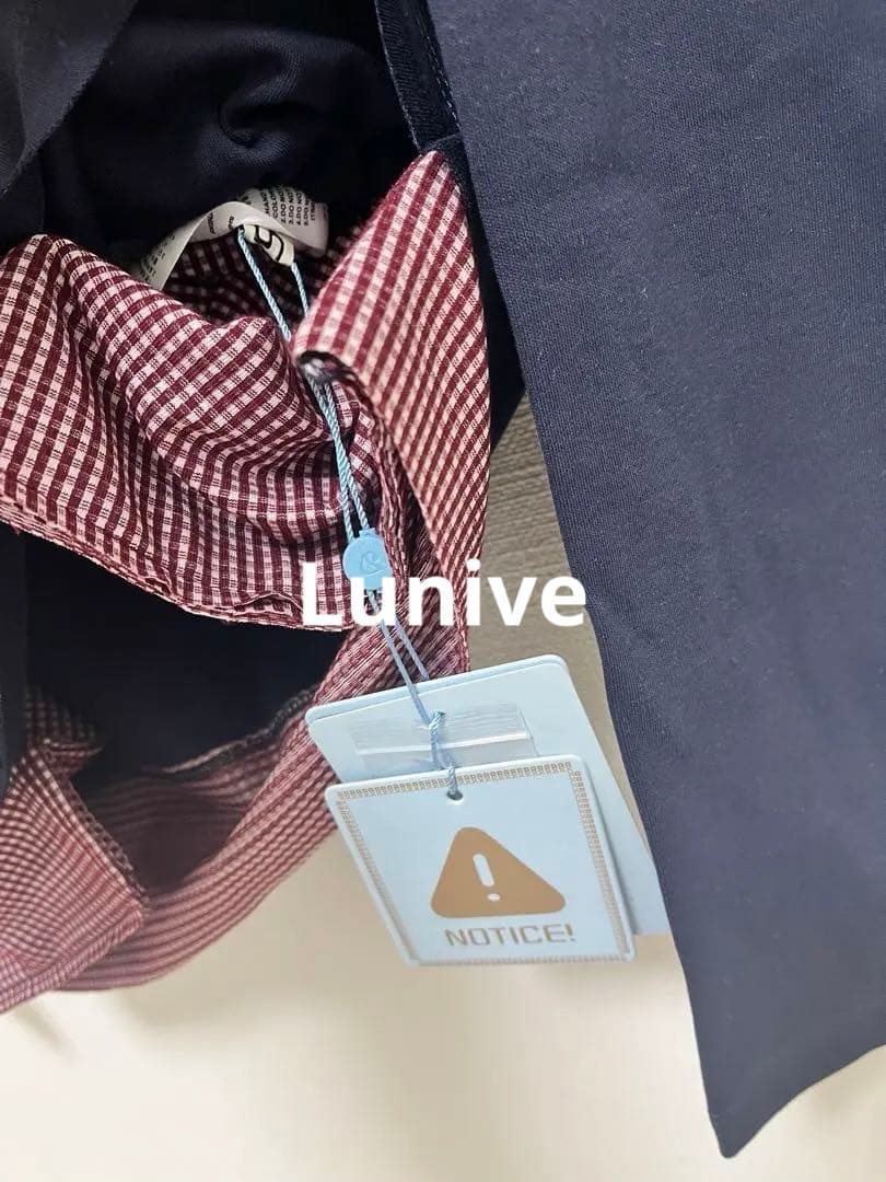 COYSEIO パッチワークチェック柄ポロシャツ風レイヤードシャツ