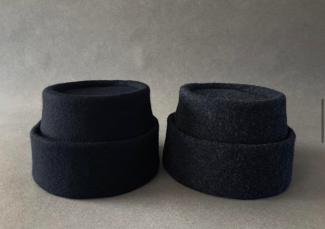 miteさん えん帽子 メルトン生地 ブラック