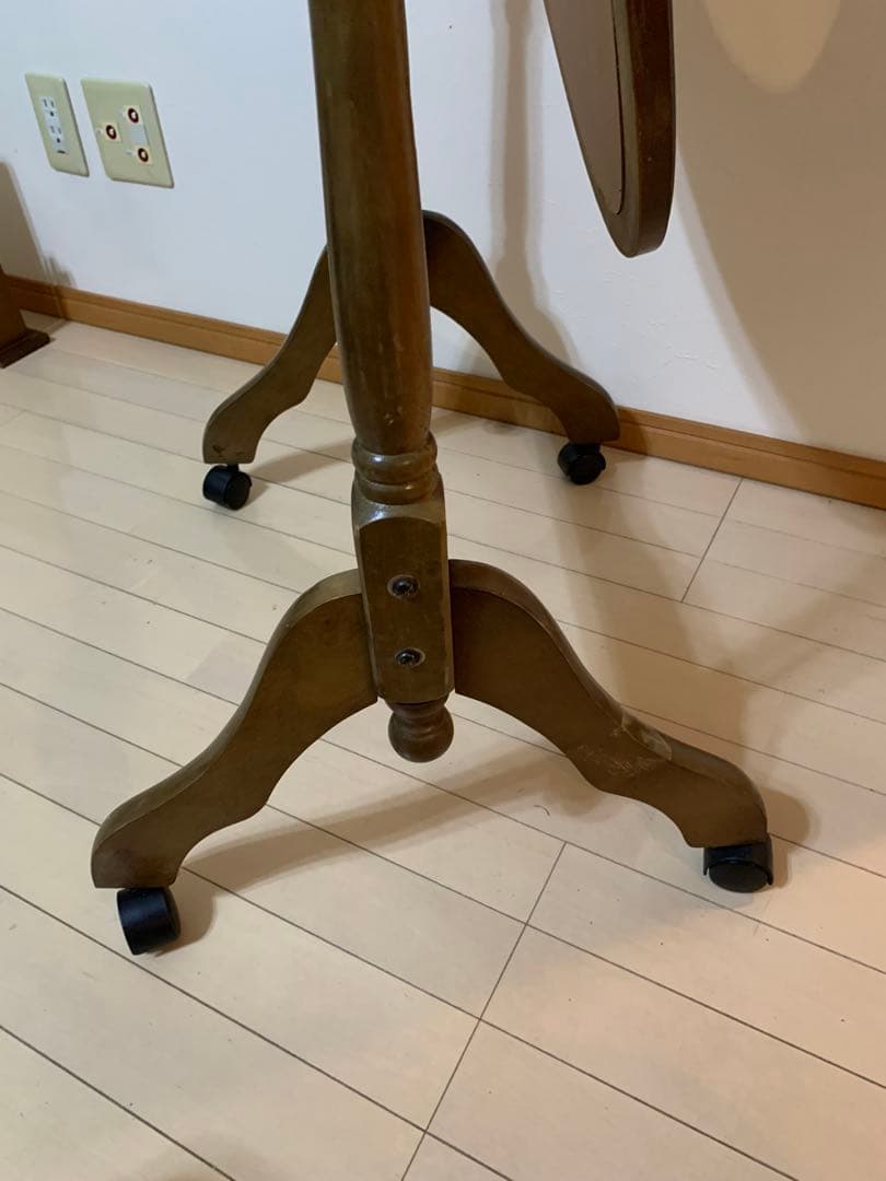 スタンドミラー　オーバル型　レトロ　ヴィンテージ　全身鏡　木製　姿見