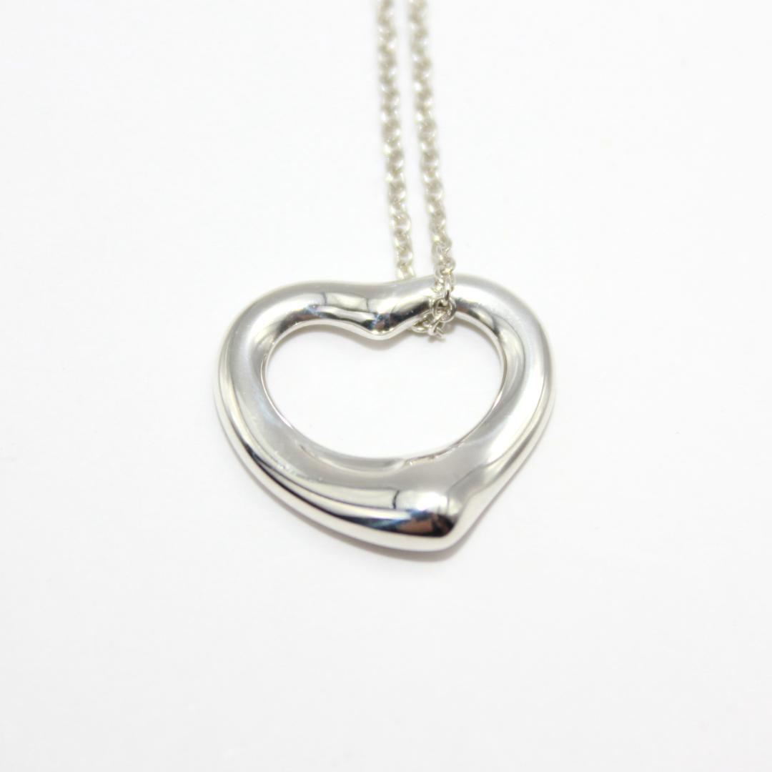 美品 Tiffany&Co. ティファニー オープンハート シルバー ネックレス