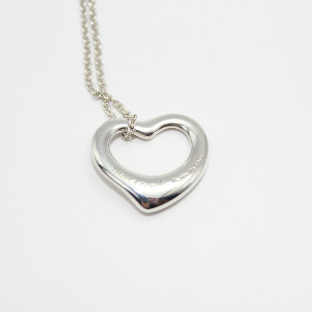 美品 Tiffany&Co. ティファニー オープンハート シルバー ネックレス