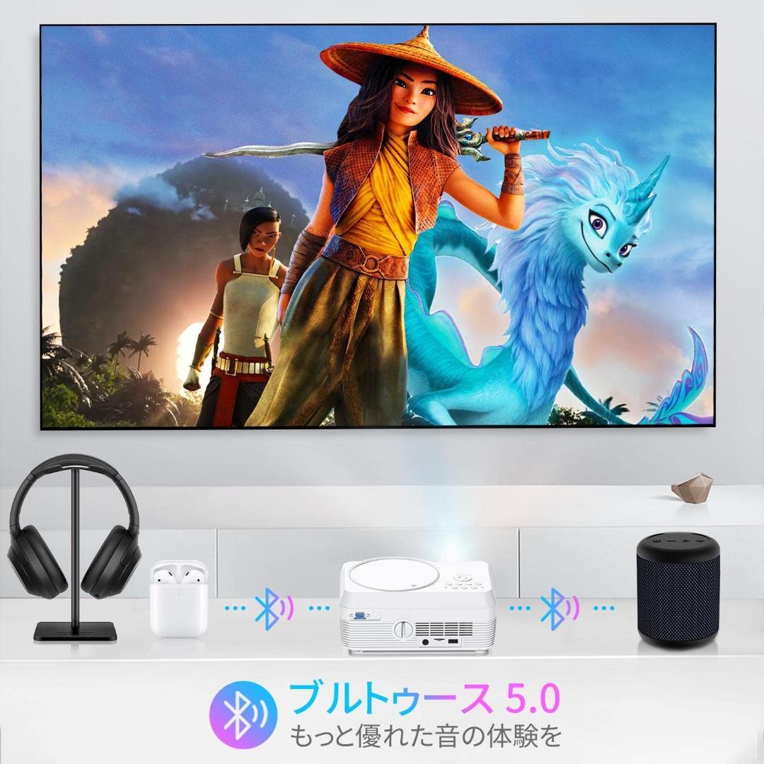 WiFi Bluetooth 小型プロジェクター内蔵DVDプレーヤー 12000