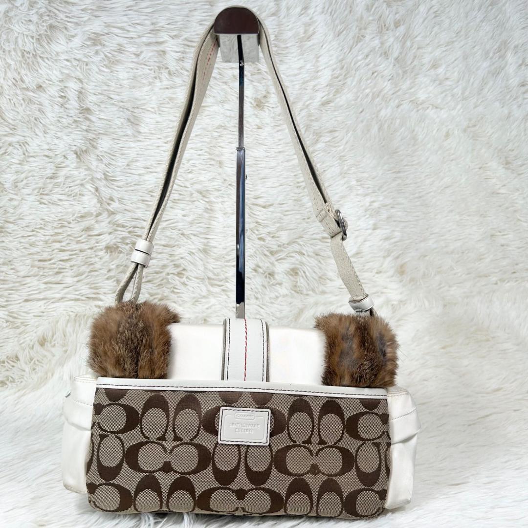 希少✨ COACH コーチ ソーホー ファー ワンショルダーバッグ キャンバス