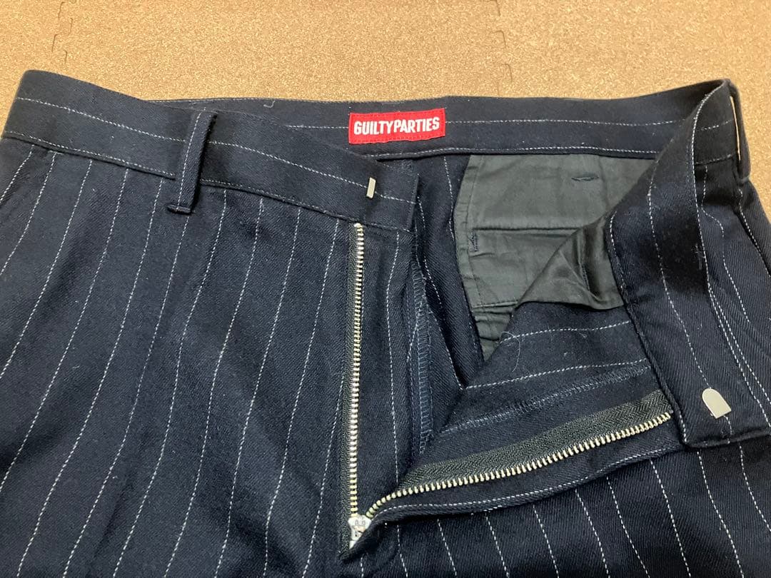 WACKOMARIA ストライプ　ウールスラックスパンツ　1