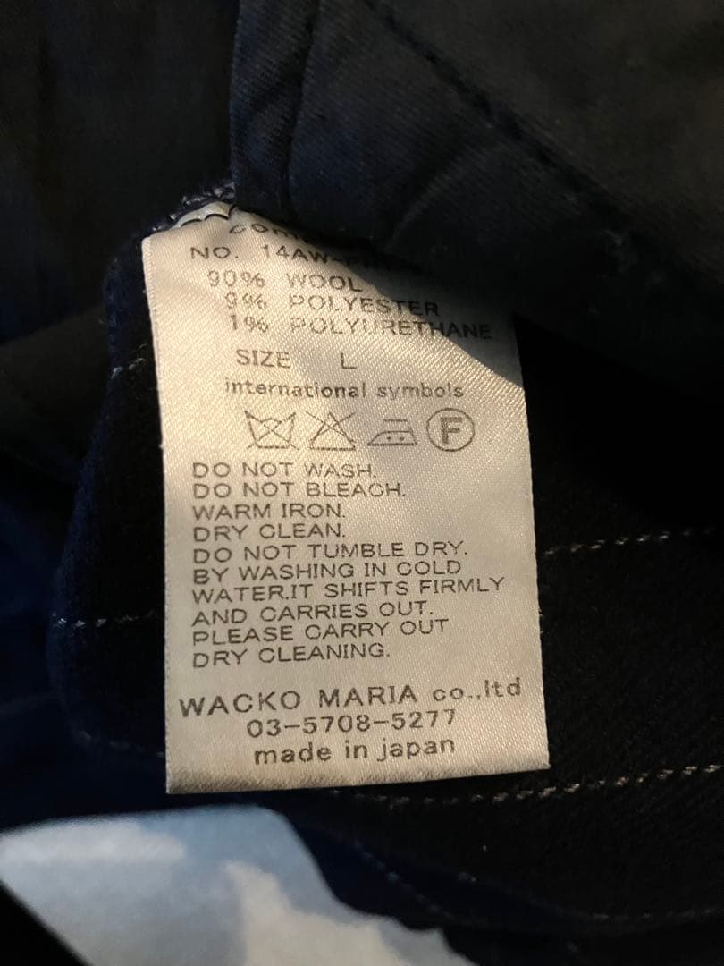 WACKOMARIA ストライプ　ウールスラックスパンツ　1