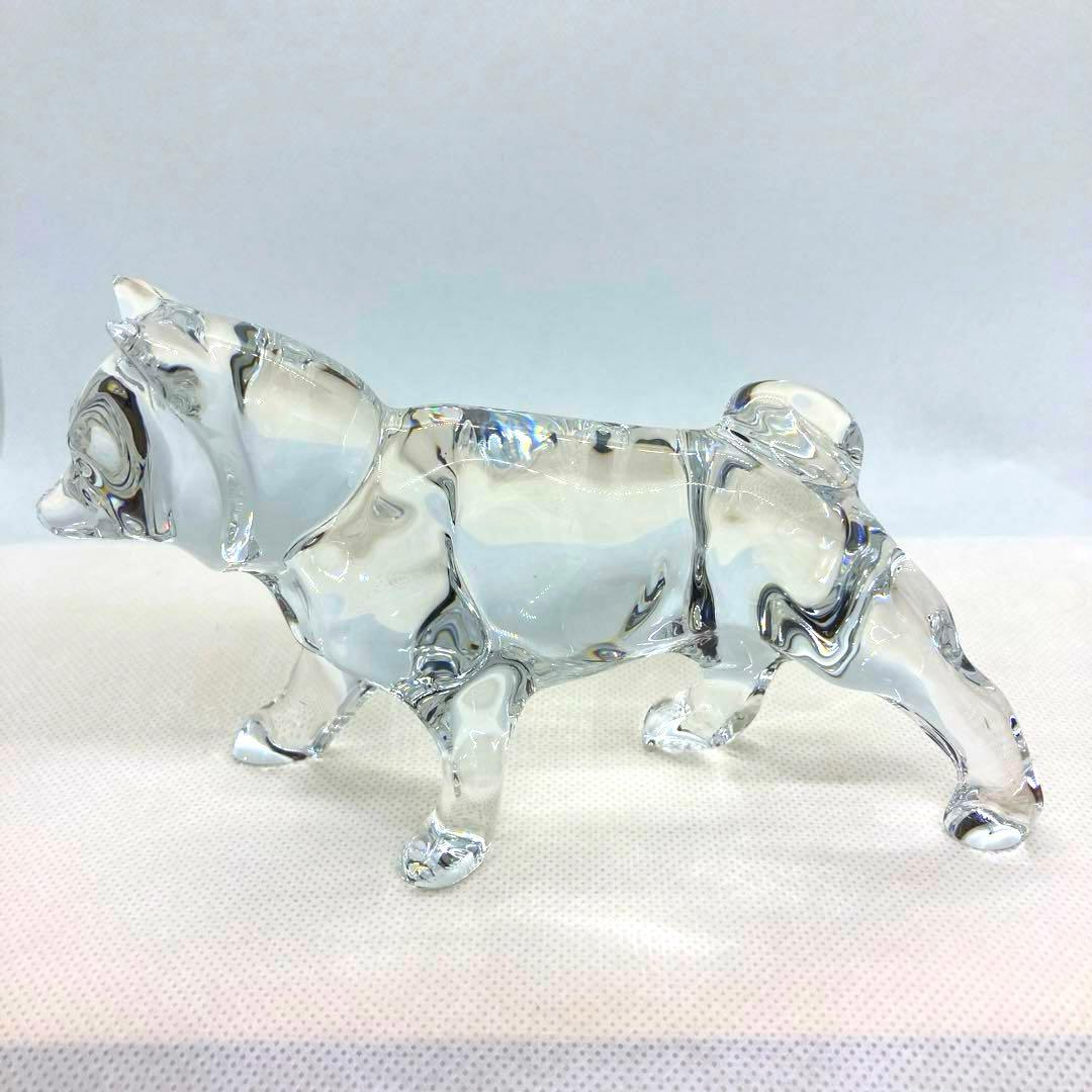 Baccarat バカラ　犬の置物 秋田犬　クリスタルガラス