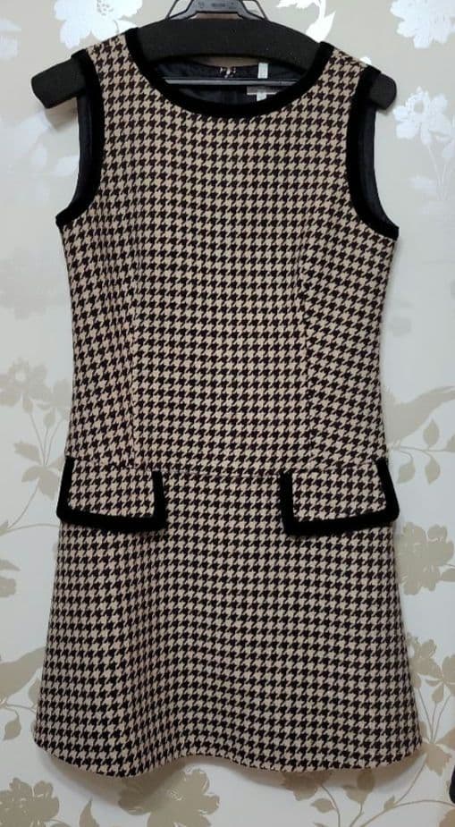 sheller シェリエ　ベロアパイピングミニドレス　美品