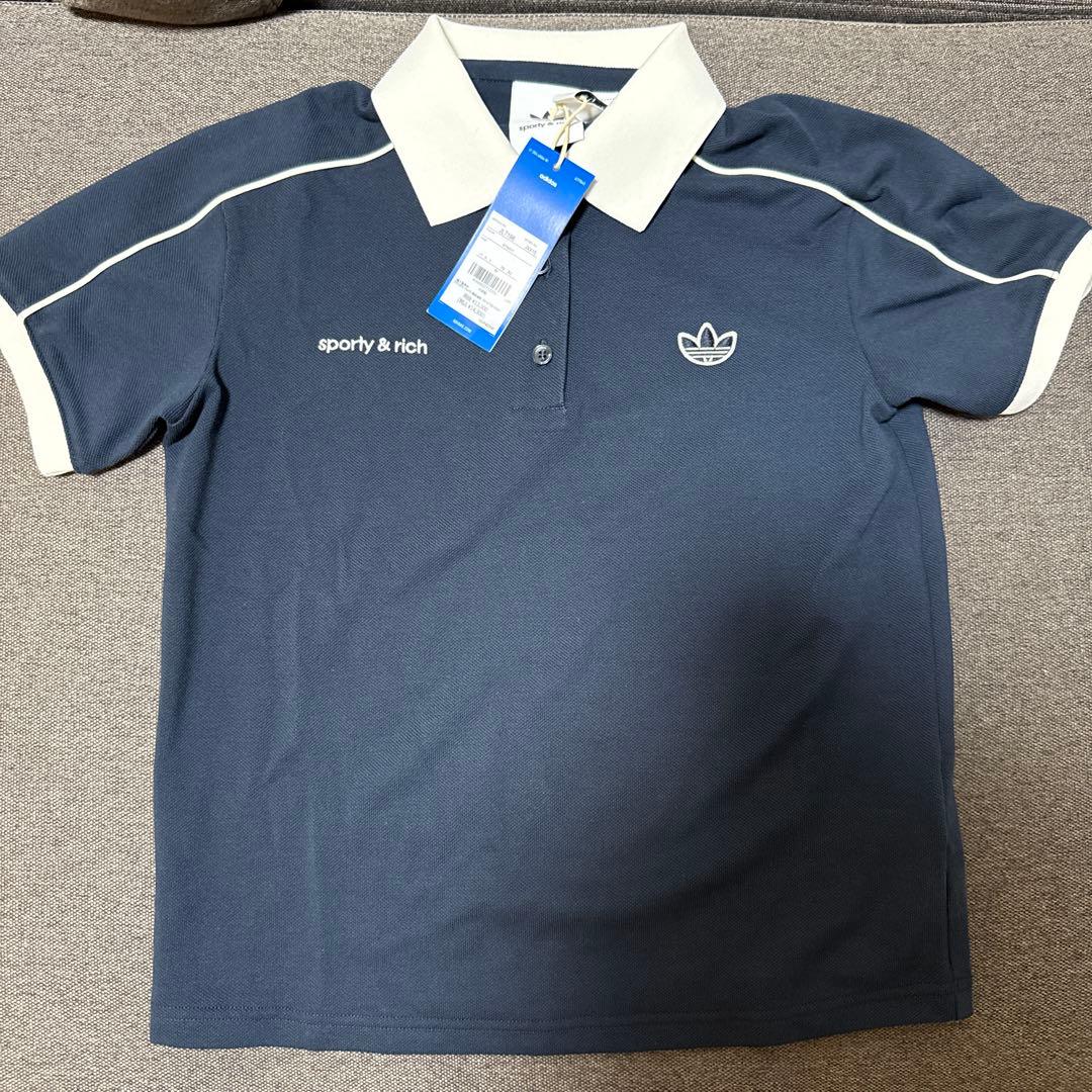 adidas sporty & rich ネイビー ポロシャツ 新品