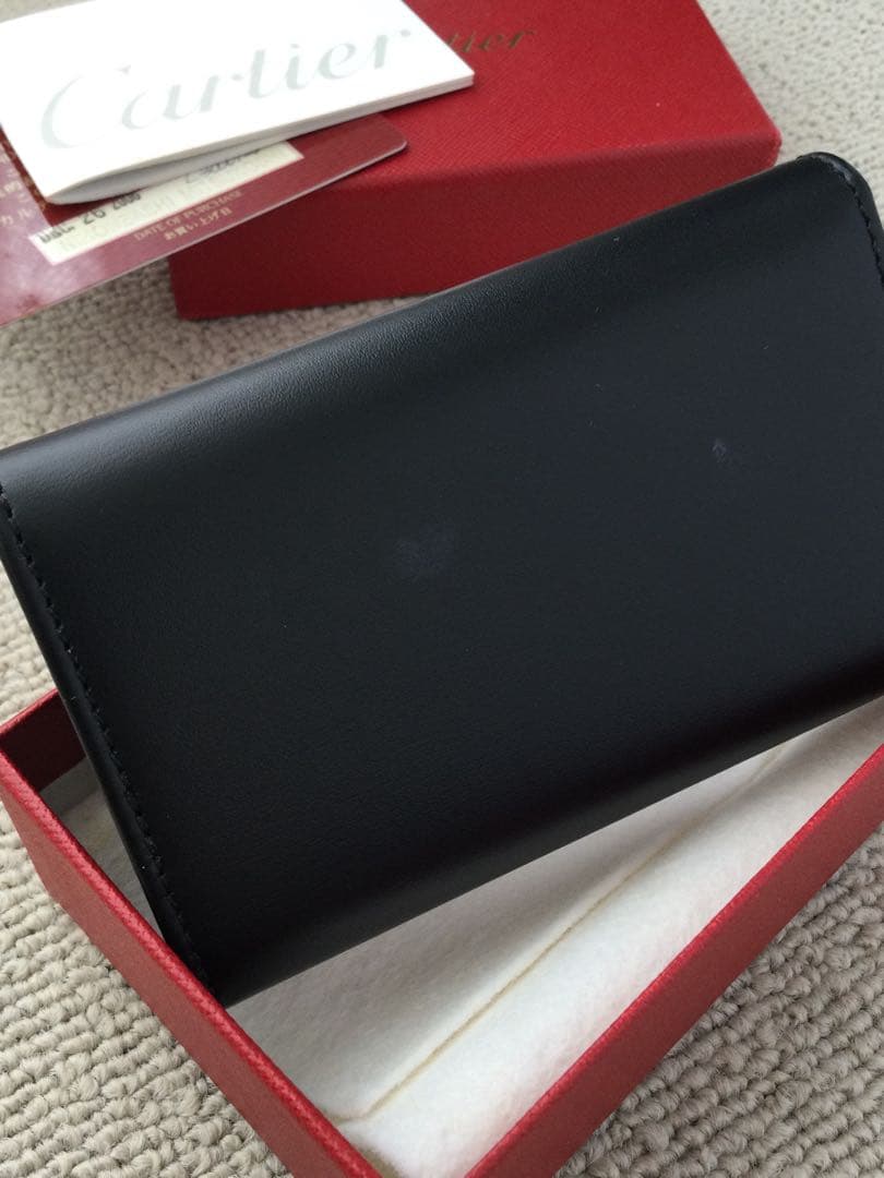 正規品 カルティエ Cartier 黒 レザー キーケース