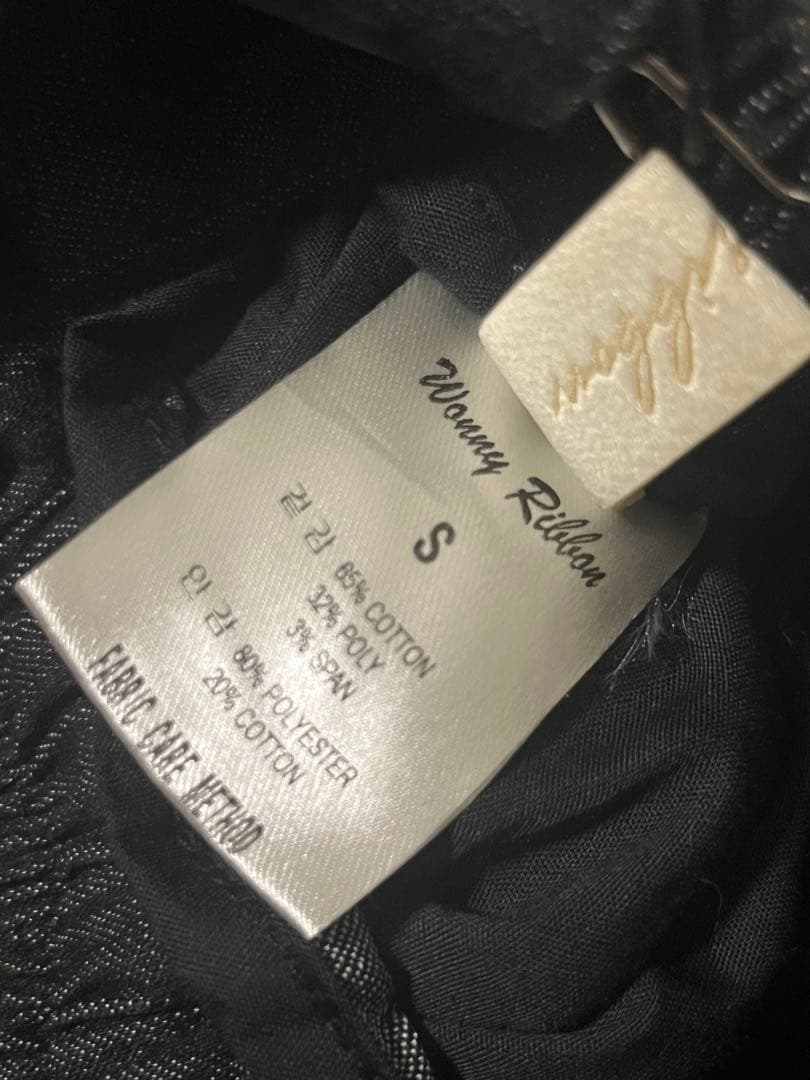 Wonny ribbon ブラックデニムスカート　Sサイズ