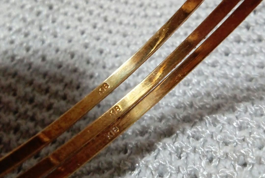 K18製バングル　3本セット