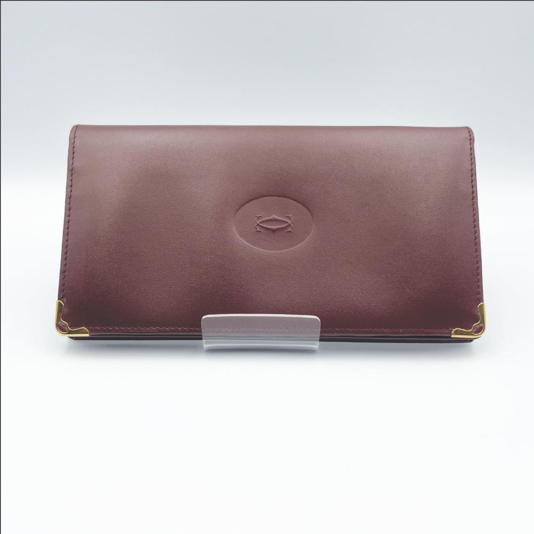 【Cartier（カルティエ）】マストライン 長財布 ボルドー 札入れ