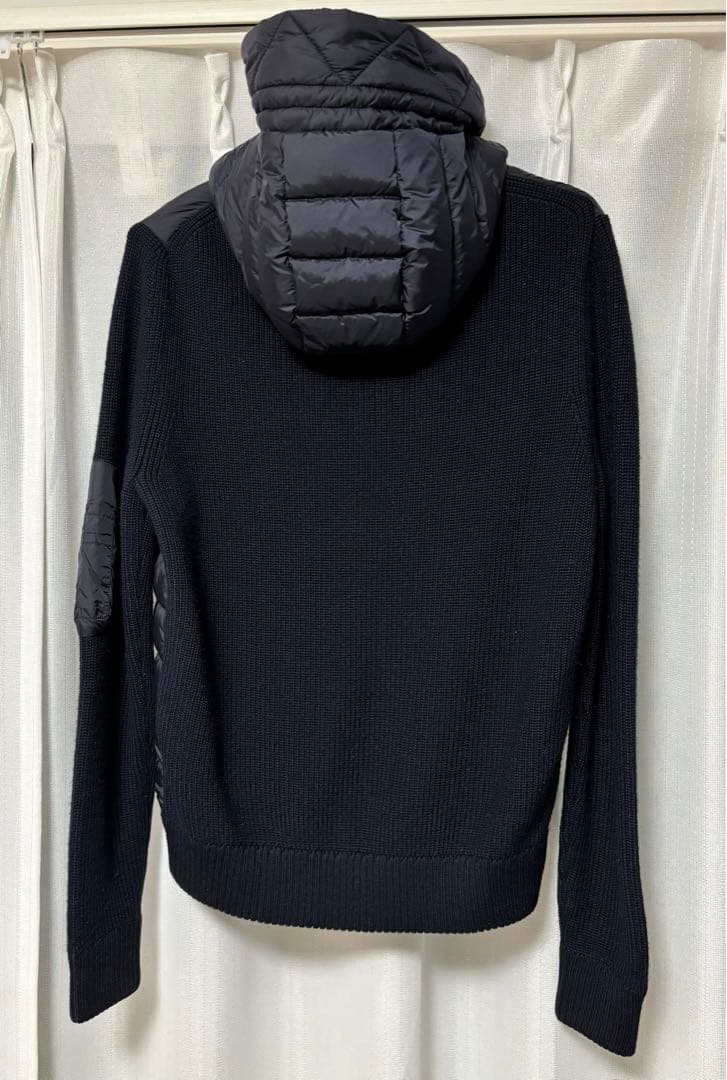 Moncler モンクレール ハイブリッドダウン　ニット フード付き ネイビー