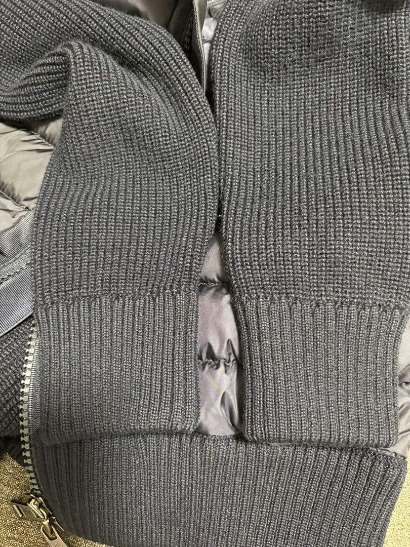 Moncler モンクレール ハイブリッドダウン　ニット フード付き ネイビー