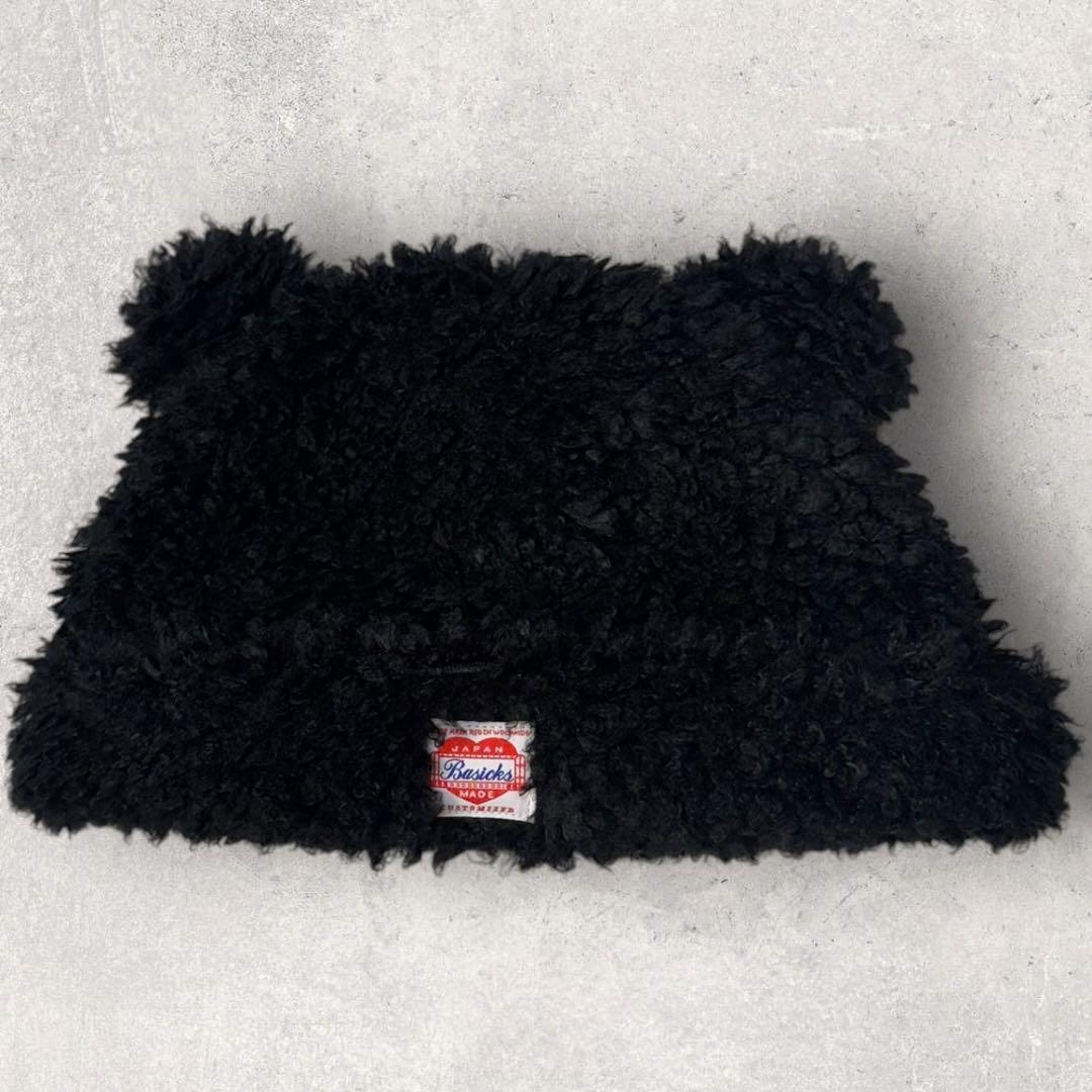 【BASICKS】BEAR BEANIE / BLACK 黒 ベアー くま