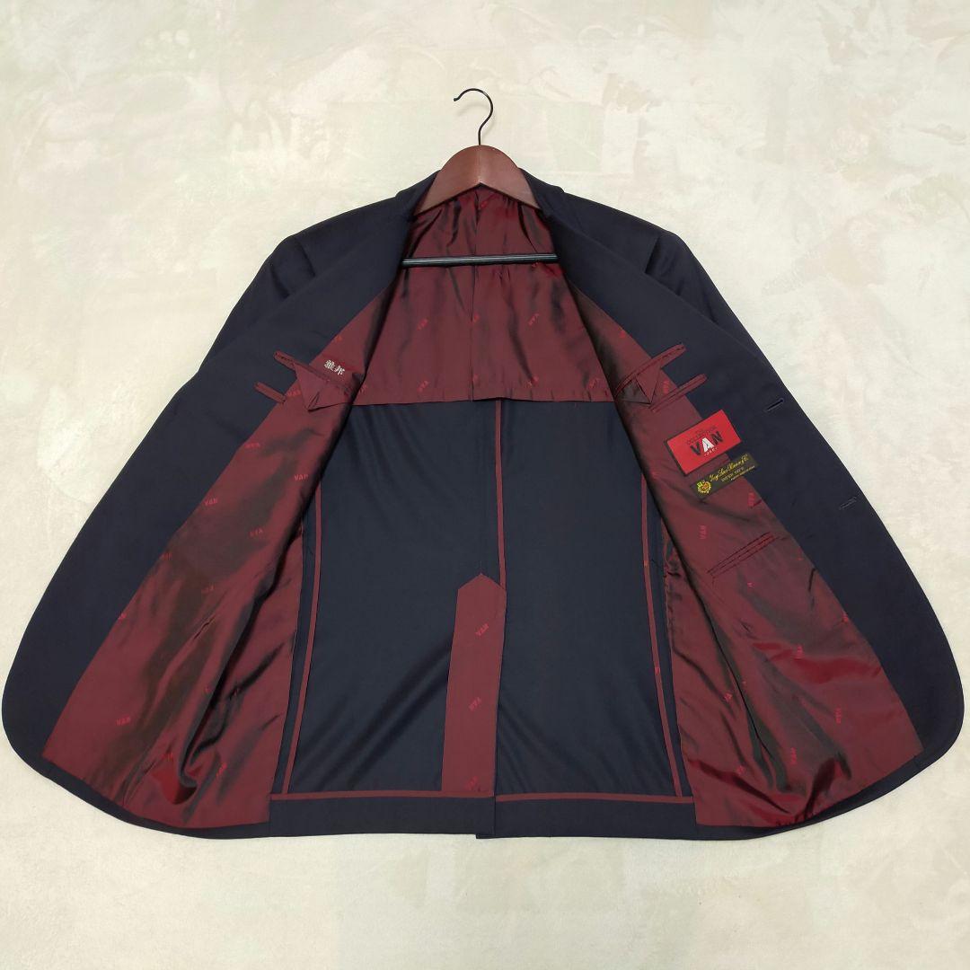 美品　ロロピアーナ生地　VAN JACKET　紺ブレザー　AB6サイズ