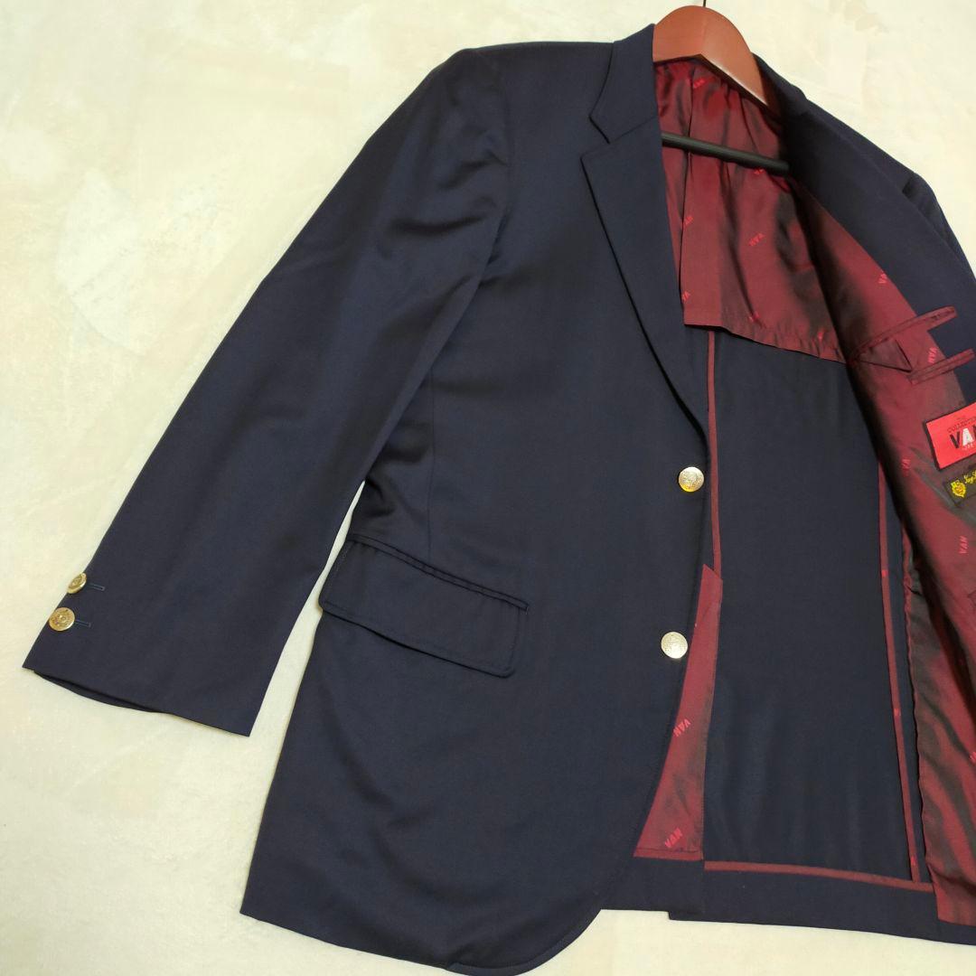 美品　ロロピアーナ生地　VAN JACKET　紺ブレザー　AB6サイズ
