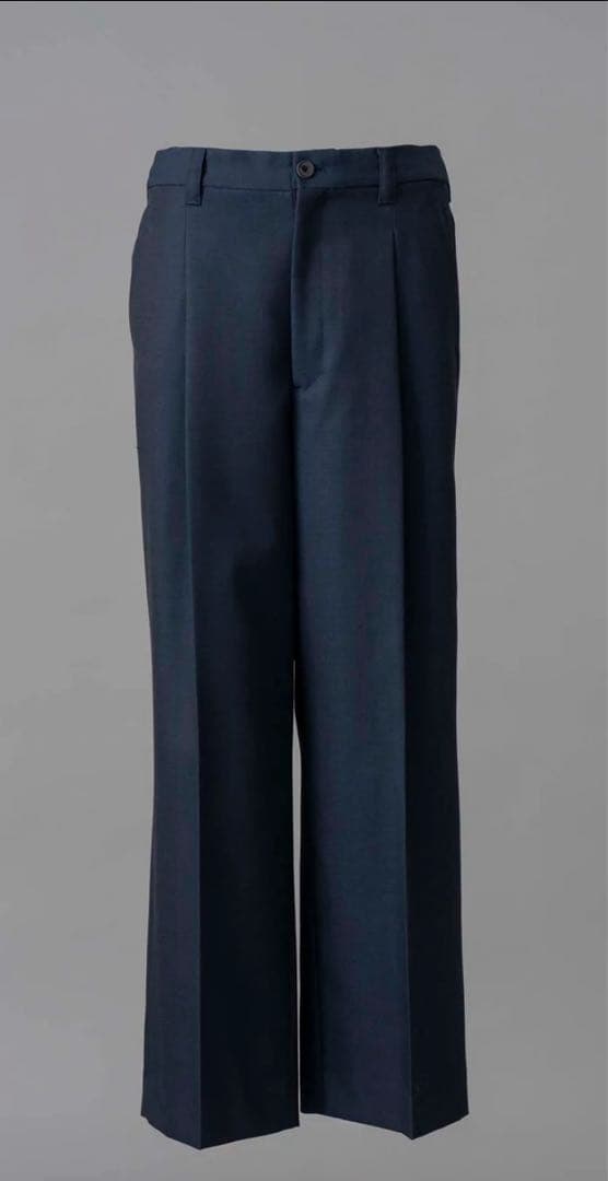 【MAISON SPECIAL】　ウールワンタックワイドパンツ　チャコルグレー