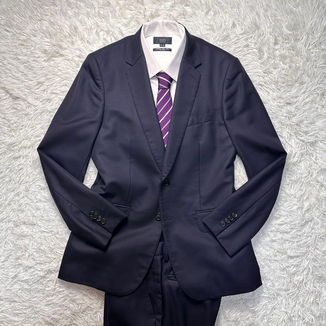 現行 良品 ポールスミス 水玉裏地 セットアップ ネイビー M