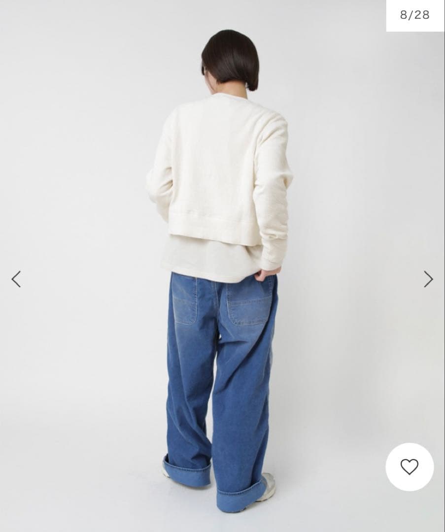 “RNA-N”ユーズドライクコーディロイワークパンツ・インディゴブルー・未使用品