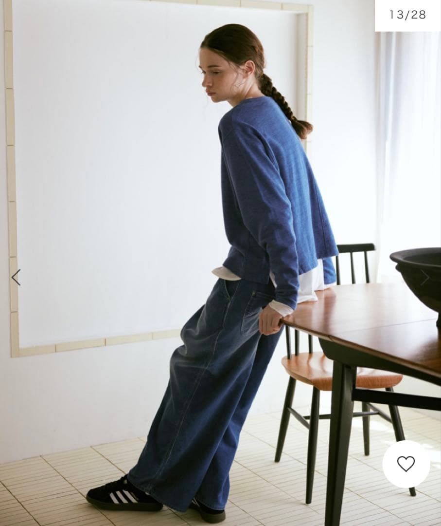 “RNA-N”ユーズドライクコーディロイワークパンツ・インディゴブルー・未使用品