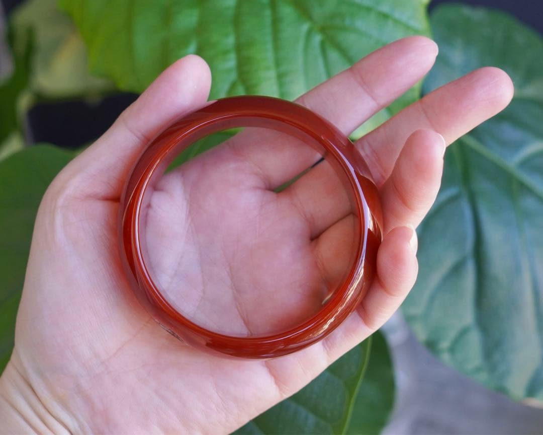 ❄メノウ カルセドニー 玉髄 バングル　腕輪　 新品 0058