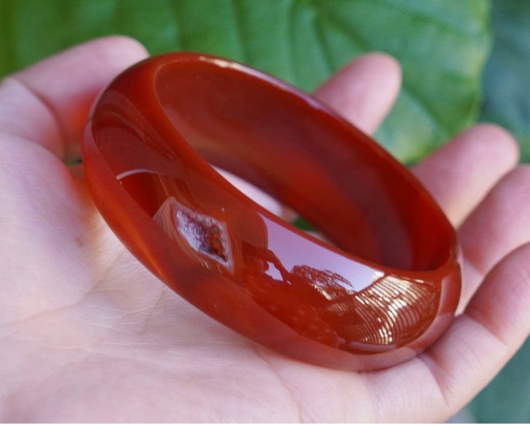 ❄メノウ カルセドニー 玉髄 バングル　腕輪　 新品 0058