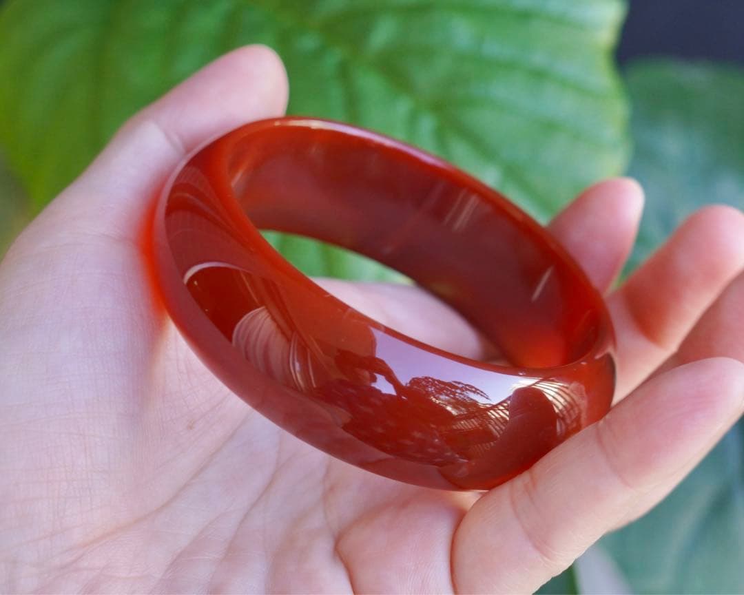 ❄メノウ カルセドニー 玉髄 バングル　腕輪　 新品 0058