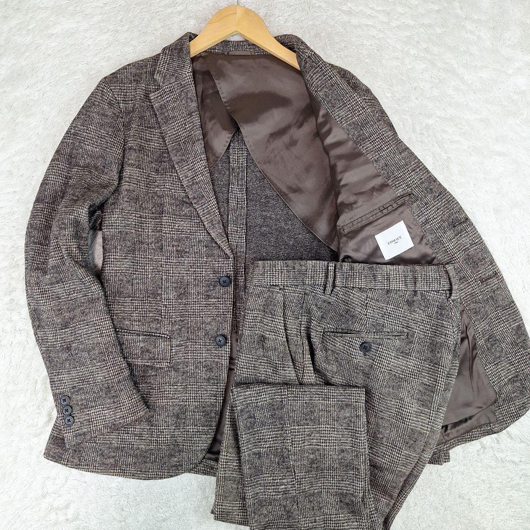 エディフィス　トラベルスーツ　セットアップ　グレンチェック　L