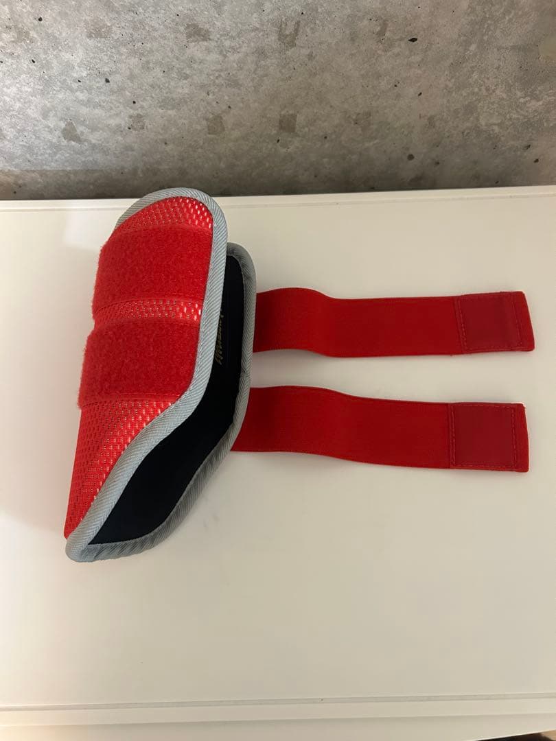 ✨美品✨【ミズノプロ】エルボーガード &フットガード赤 収納袋付き、右打者用