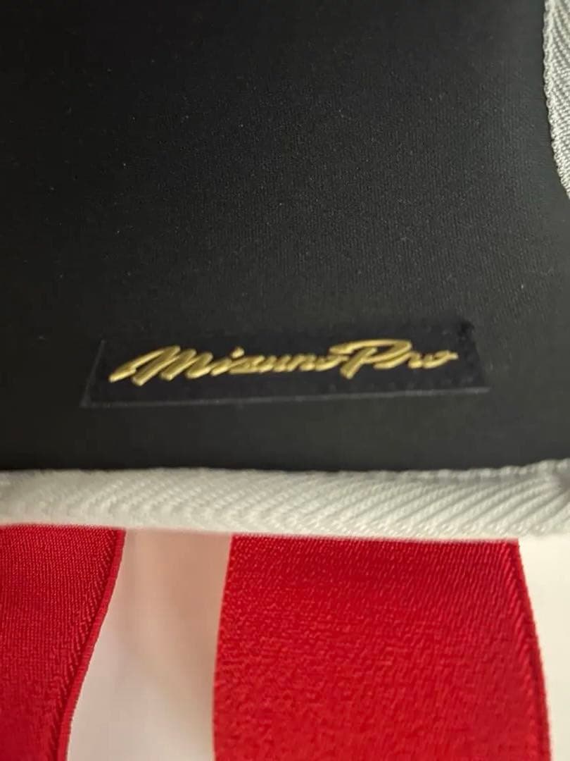 ✨美品✨【ミズノプロ】エルボーガード &フットガード赤 収納袋付き、右打者用