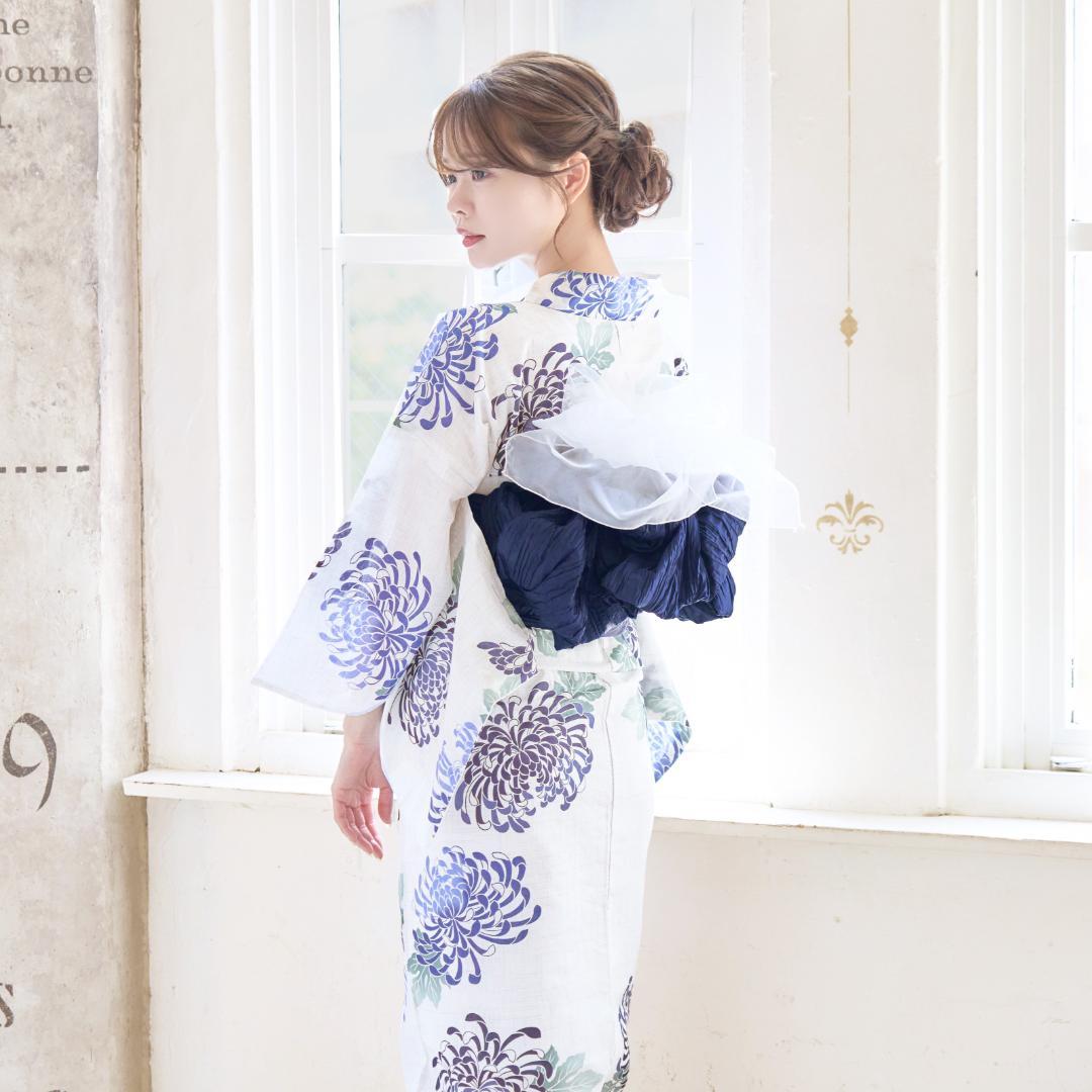 新品 浴衣 セット 浴衣セット ゆかた レディース 大人 白 紫 Y5-26