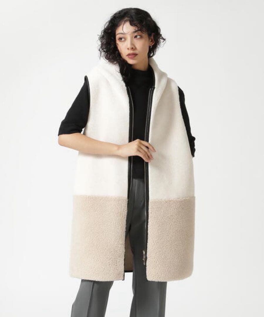 RISLEY 2WAYボアベストバイカラー　一度着　定価¥18,480 リズレー