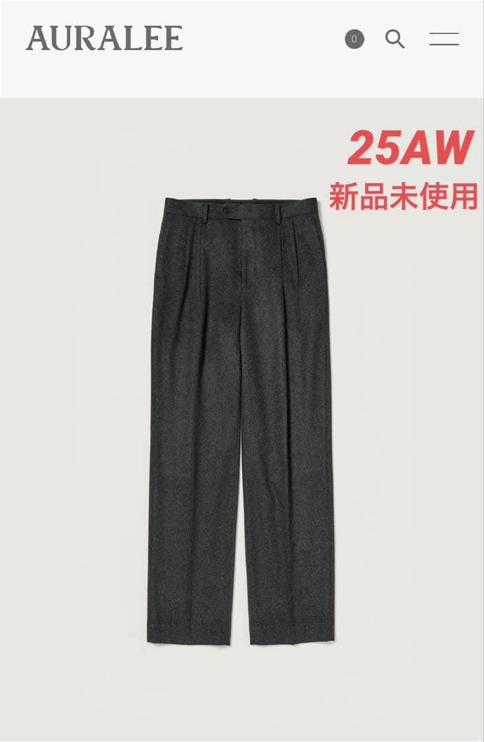 【オーラリー25AW】カシミヤスラックス/新品未使用/サイズ4