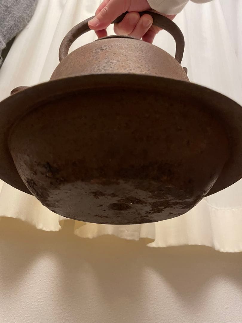 古い羽広鉄瓶　古道具　柳宗悦　民藝