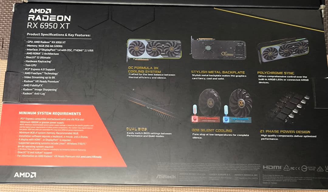 グラフィックボード・グラボ・ビデオカード ASRock Radeon RX6950XT 16GB OC Formula