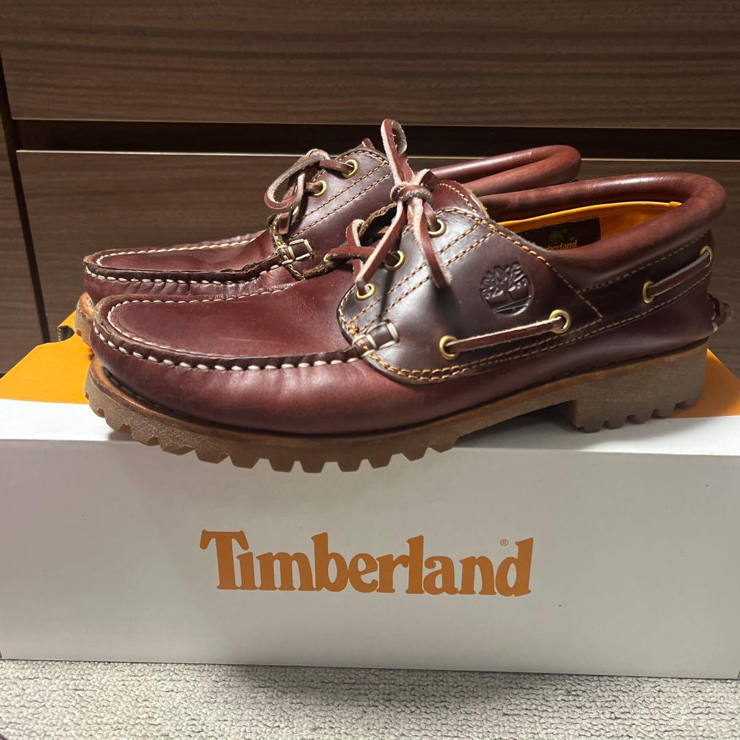 ティンバーランド 3-Eye レザー モカシン バーガンディ 26.5cm 箱有